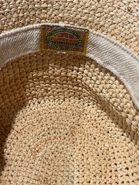Scala Straw Sun Hat Natural Tan raffia w drawstring handcrafted